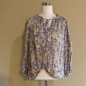 Cynthia Rowley Floral Blouse - Blue and Multicolor